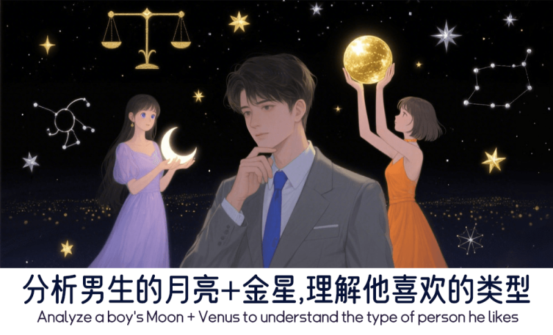 男生的月亮+金星分析喜欢的类型