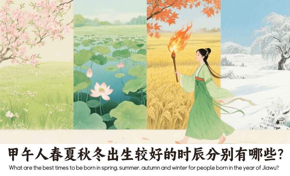 甲午人春夏秋冬出生较好的时辰分别有哪些？