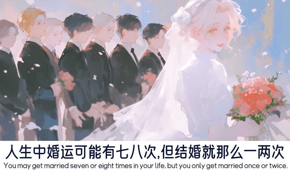 人生中婚运可能有七八次，但结婚就那么一两次