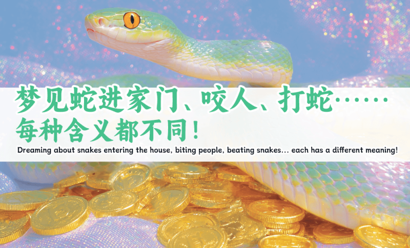 梦见蛇进家门、咬人、打蛇