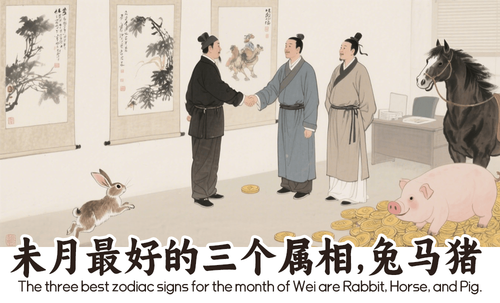 未月最好的三个属相，生肖兔马猪！