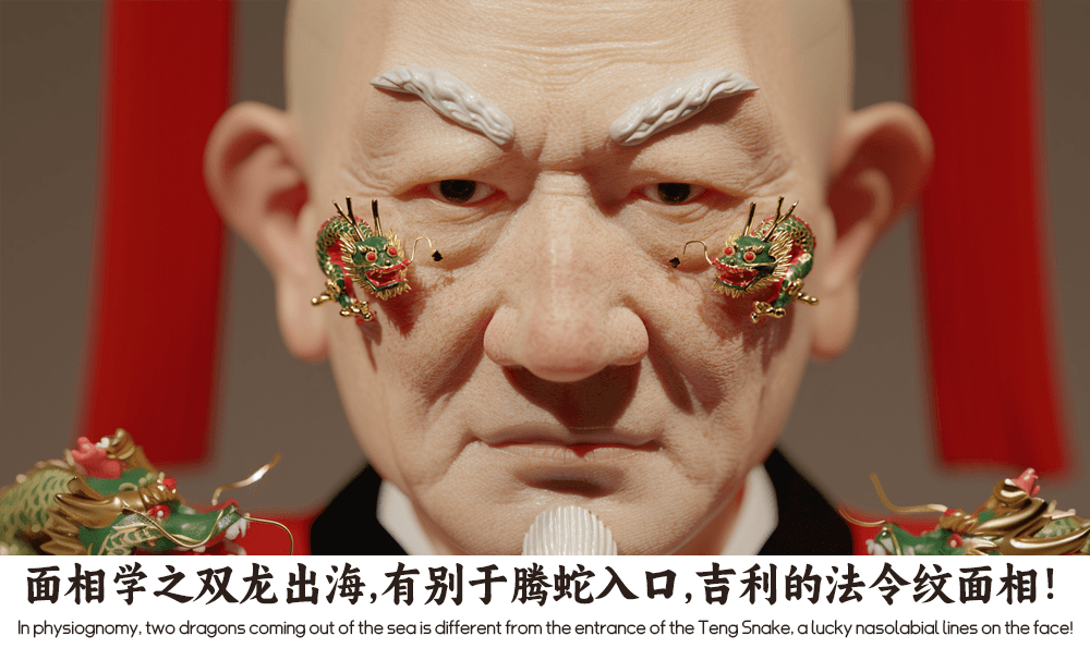 面相学之双龙出海，有别于腾蛇入口，吉利的法令纹面相！
