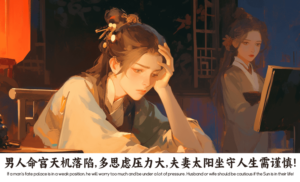 男人命宫天机落陷，多思虑压力大，夫妻太阳坐守人生需谨慎！
