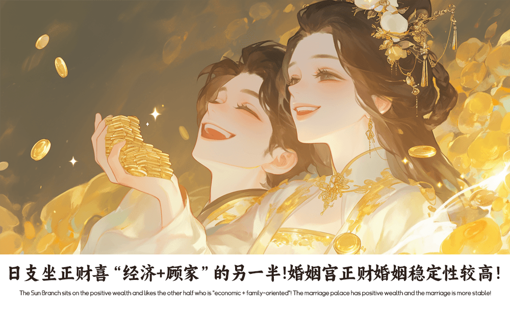 日支坐正财喜“经济+顾家”的另一半！婚姻宫正财婚姻稳定性较高！