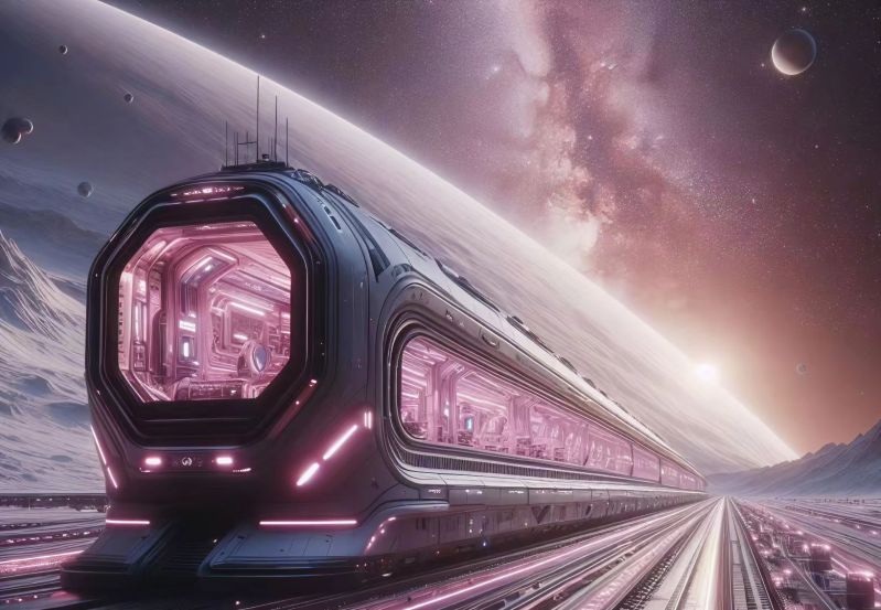 宇宙的列车旅行。