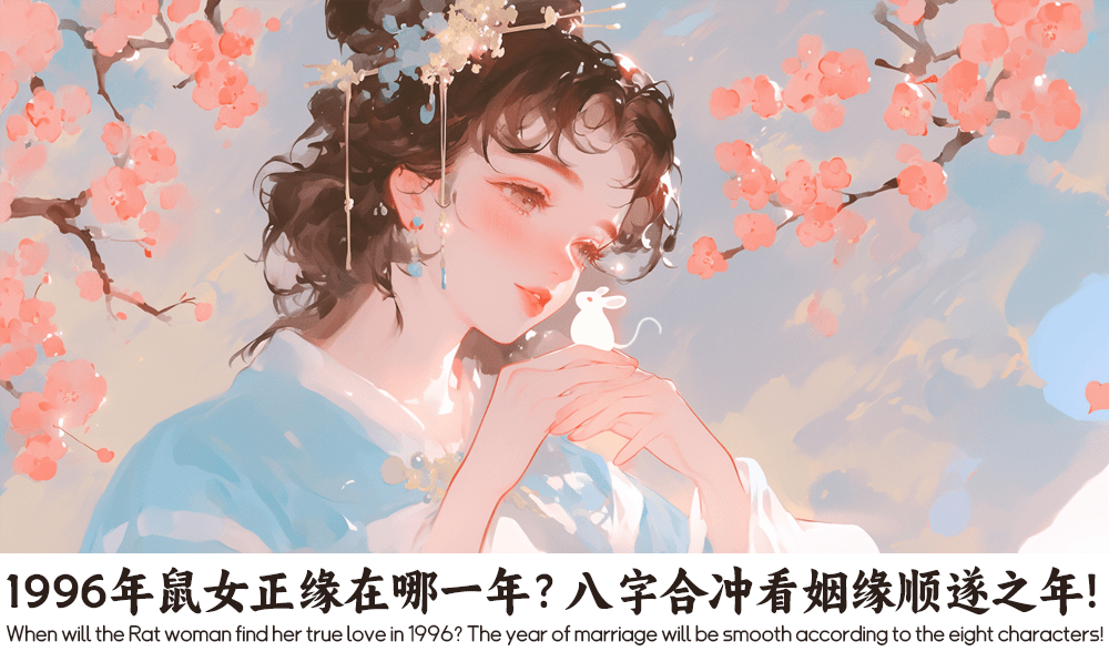 1996年鼠女正缘在哪一年？八字合冲看姻缘顺遂之年！
