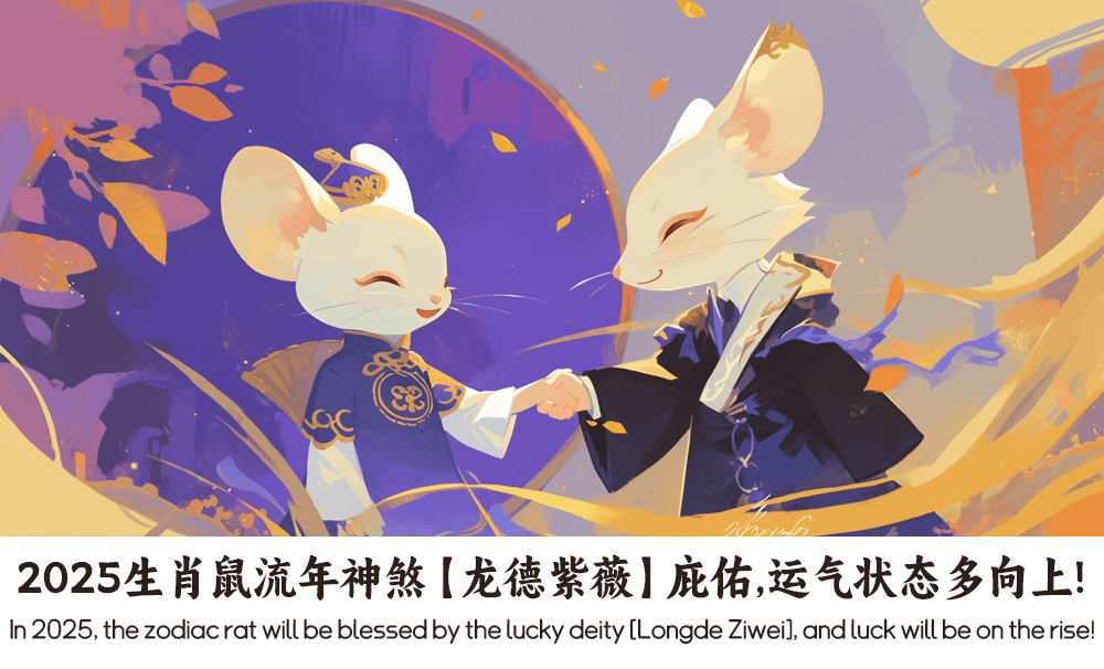 2025生肖鼠流年神煞【龙德紫薇】庇佑，运气状态多向上！