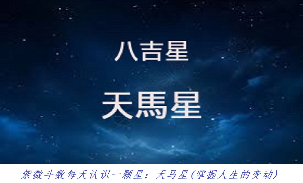 紫微斗数每天认识一个星：天马星（掌握人生中的动态）