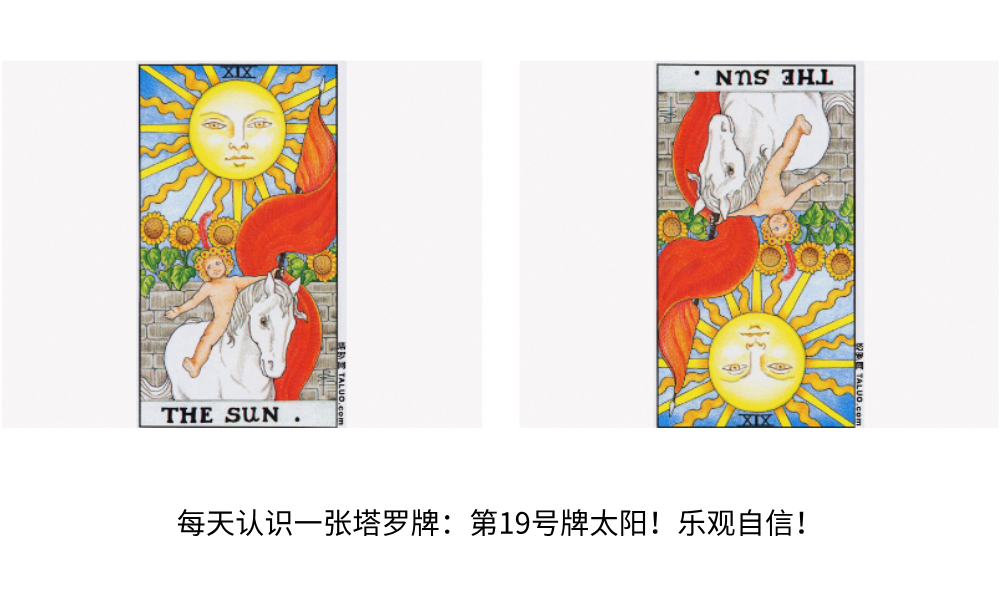 每天认识一张塔罗牌：第19号牌太阳！乐观自信！