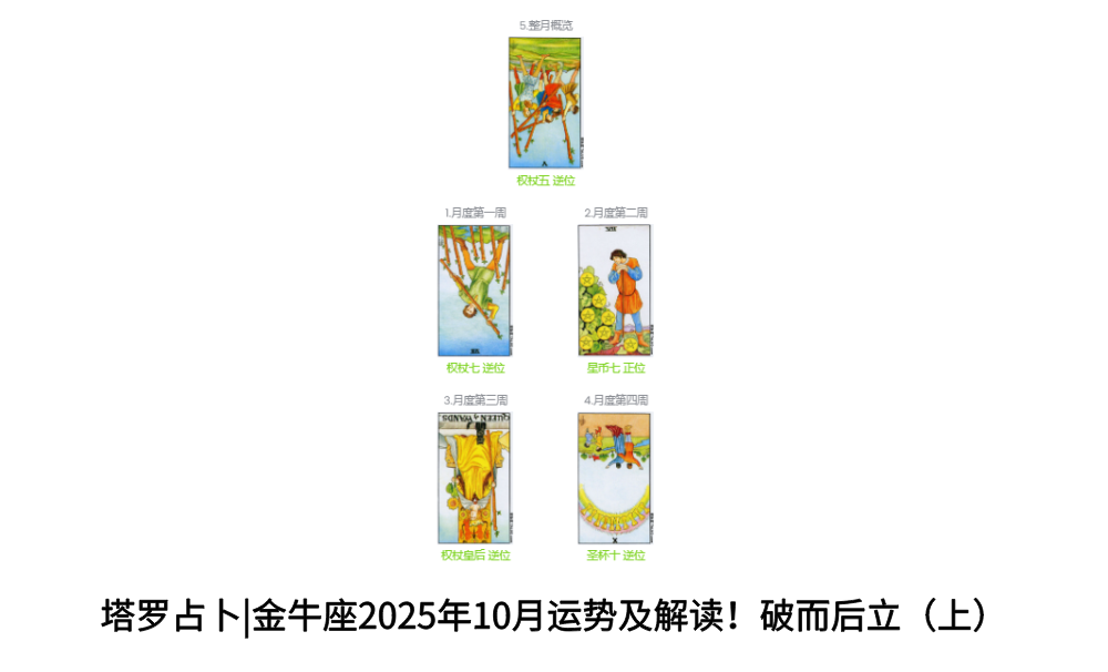 塔罗占卜|金牛座2025年10月运势及解读！破而后立（上）