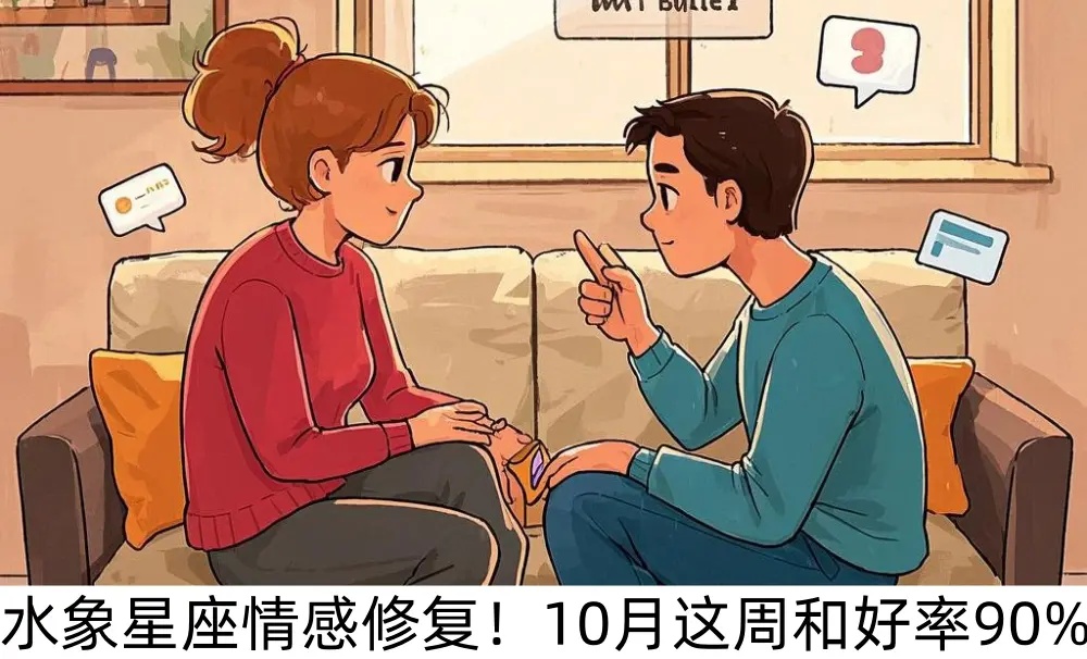 水象星座情感修复！10月这周和好率90%