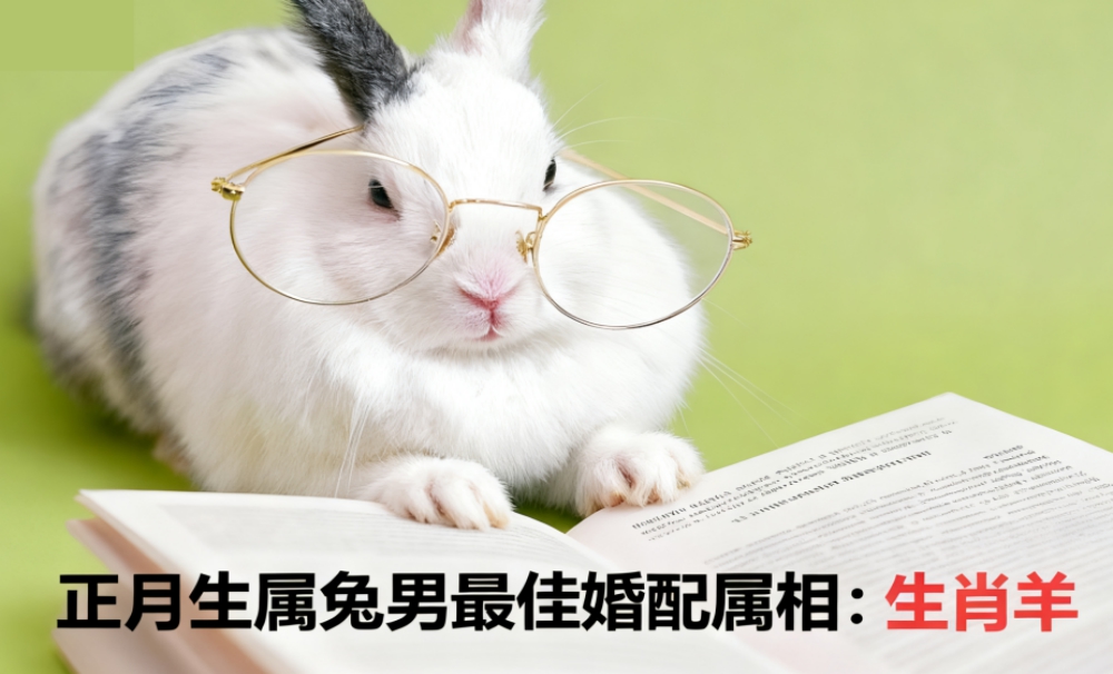 正月生属兔男最佳婚配属相：生肖羊