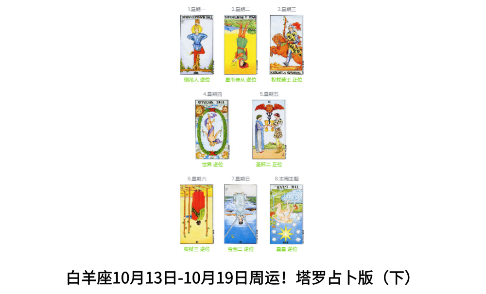 白羊座10月13日-10月19日周运！塔罗占卜版（下）
