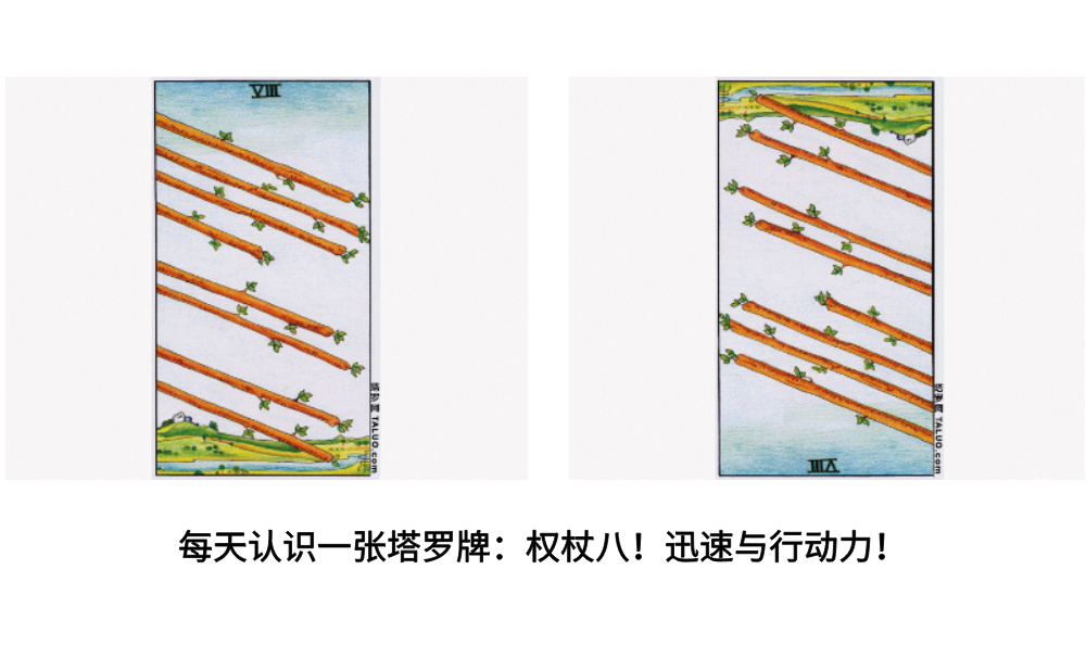 每天认识一张塔罗牌：权杖八！迅速与行动力！
