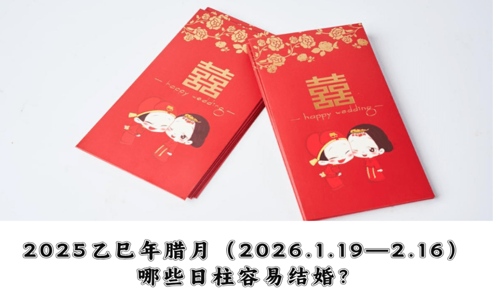 2025乙巳年腊月（2026.1.19—2.16）哪些日柱容易结婚？