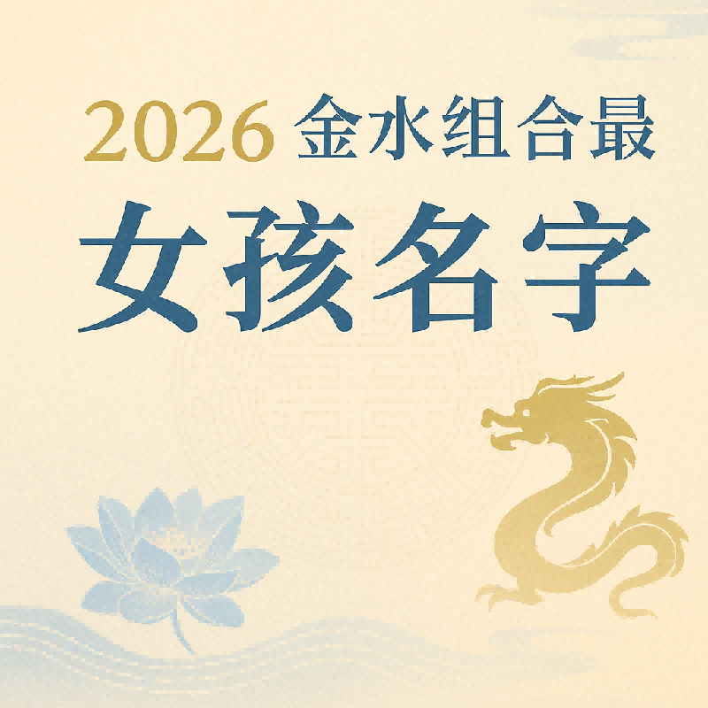 2026金水组合最旺女孩名字大全,这些名字一听就吉祥!