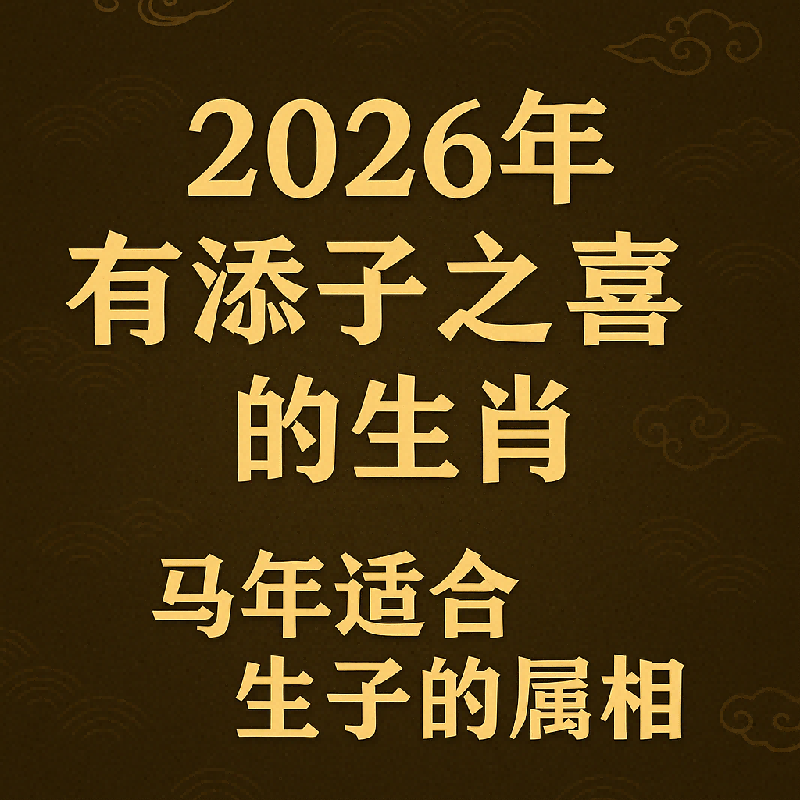 2026年有添丁之喜的生肖
