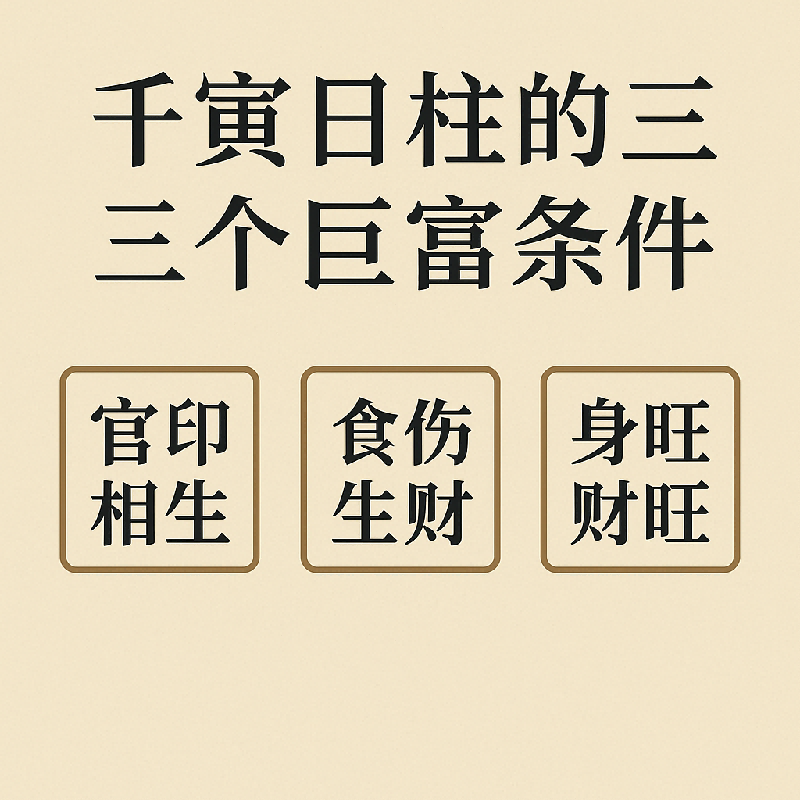 壬寅日柱富贵格局三个关键条件