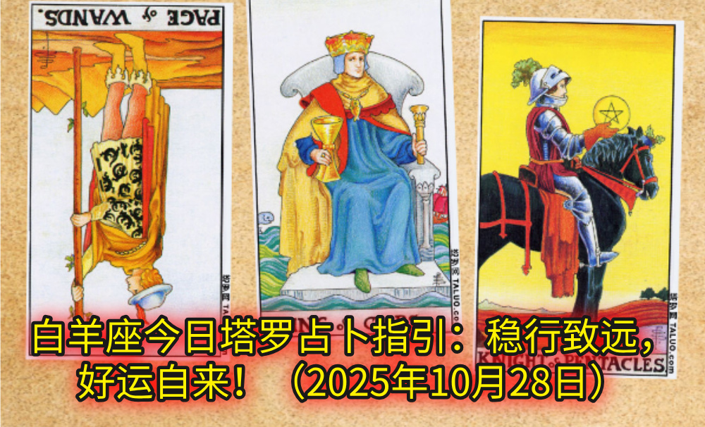 白羊座今日塔罗占卜指引:稳行致远,好运自来!(2025年10月28日)