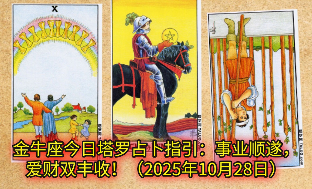 金牛座今日塔罗占卜指引:事业顺遂,爱财双丰收!(2025年10月28日)