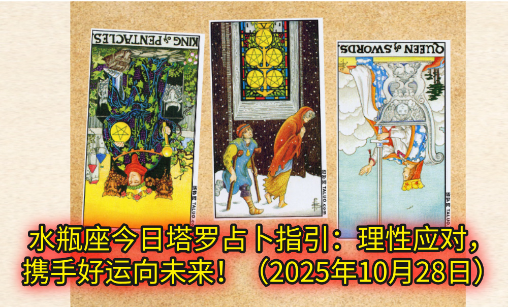 水瓶座今日塔罗占卜指引:理性应对,携手好运向未来!(2025年10月28日)
