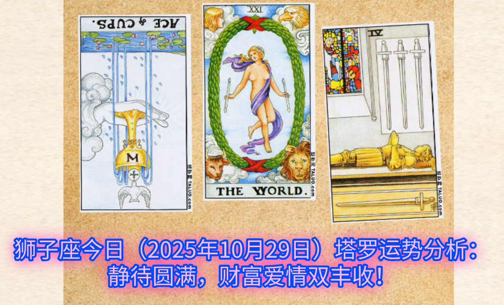 狮子座今日（2025年10月29日）塔罗运势分析：静待圆满，财富爱情双丰收！