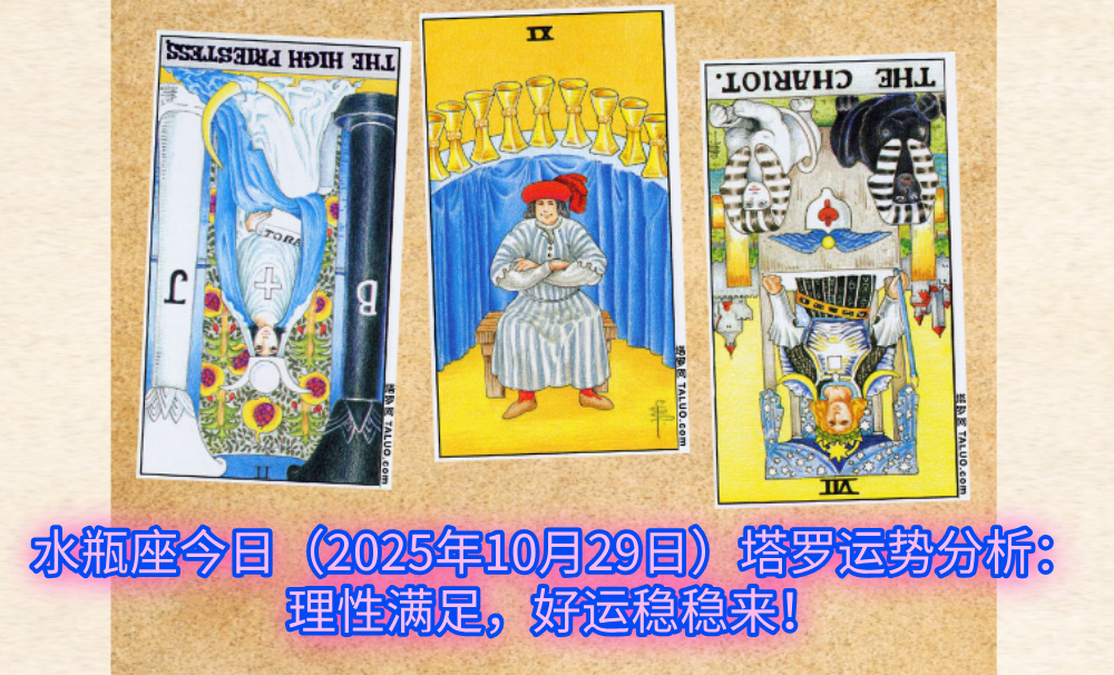 水瓶座今日（2025年10月29日）塔罗运势分析：理性满足，好运稳稳来！