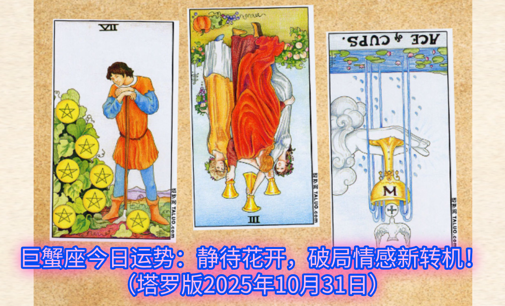 巨蟹座今日运势:静待花开,破局情感新转机!(塔罗版2025年10月31日)