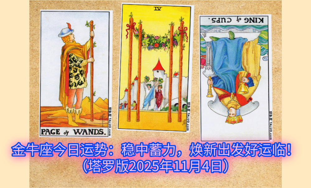 金牛座今日运势:稳中蓄力,焕新出发好运临!(塔罗版2025年11月4日)
