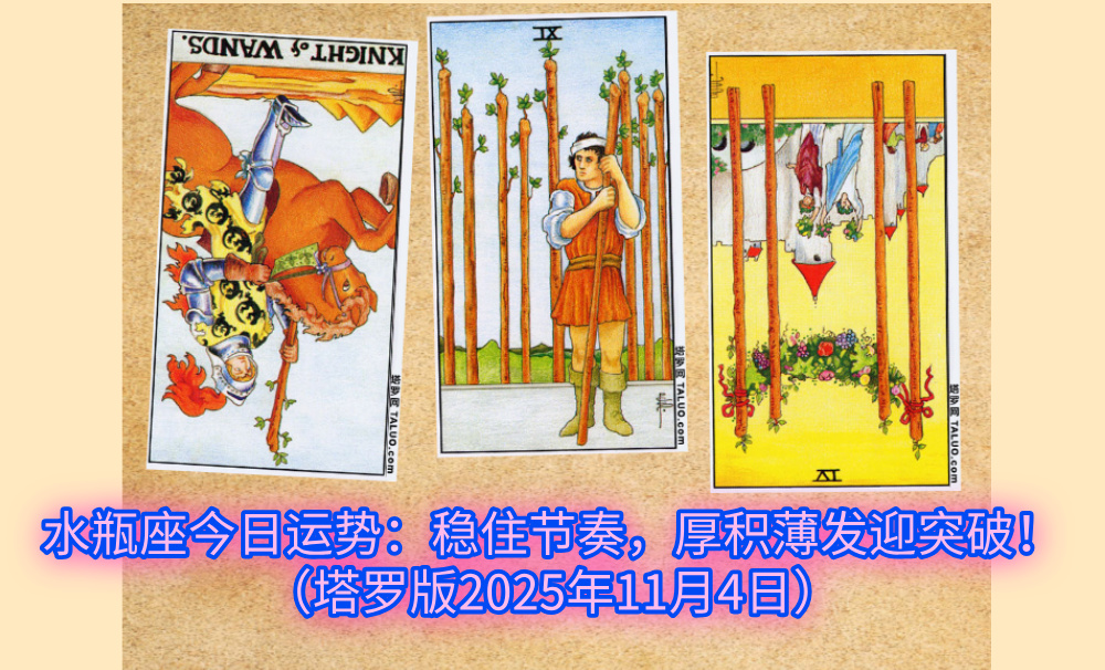 水瓶座今日运势：稳住节奏，厚积薄发迎突破！（塔罗版2025年11月4日）