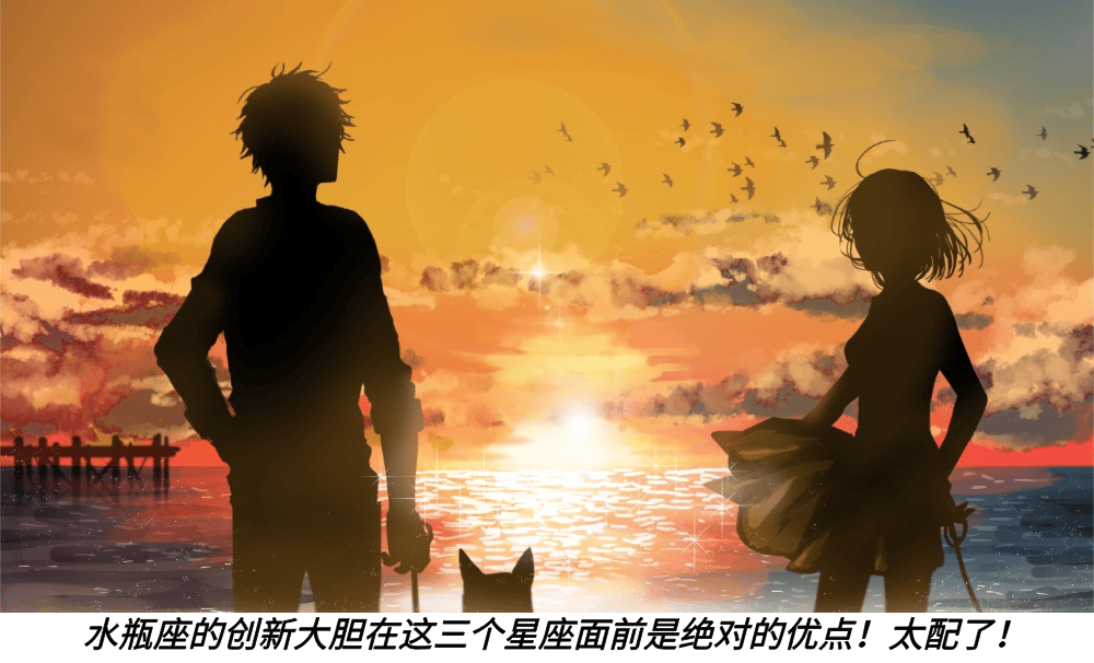 水瓶座的创新大胆在这三个星座面前是绝对的优点！太配了！