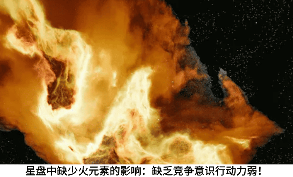 星盘中缺少火元素的影响：缺乏竞争意识行动力弱！