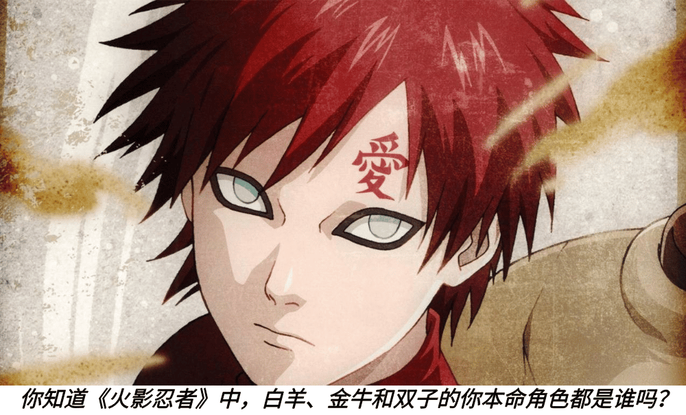 你知道《火影忍者》中，白羊、金牛和双子的你本命角色都是谁吗？