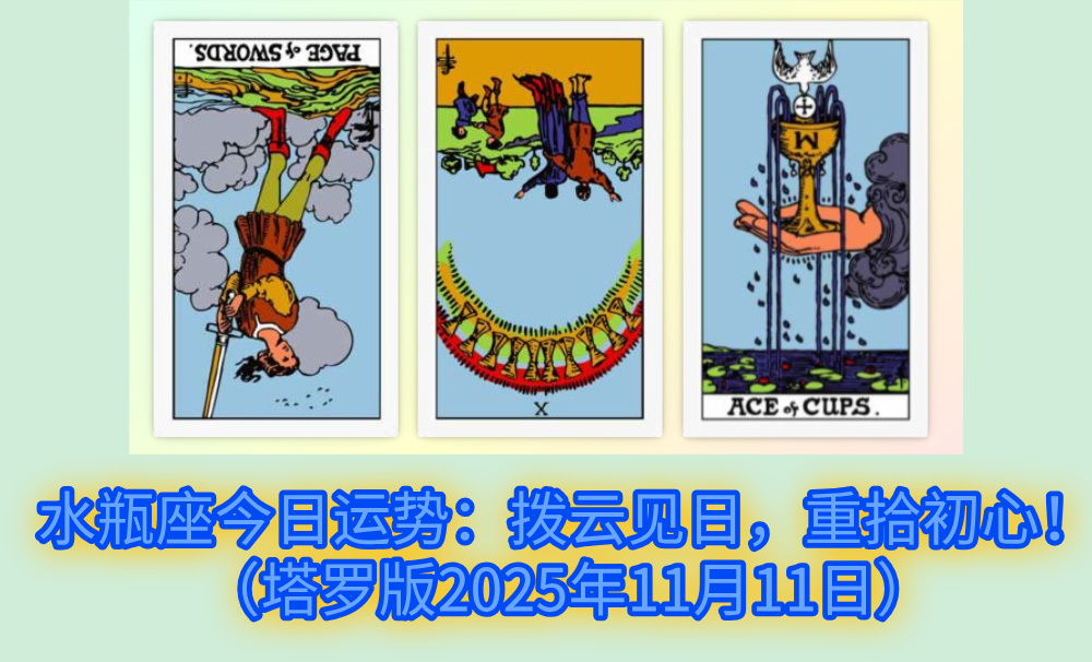 水瓶座今日运势:拨云见日,重拾初心!(塔罗版2025年11月11日)