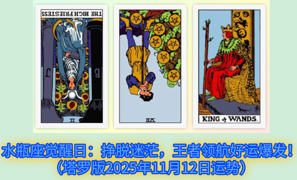 水瓶座觉醒日：挣脱迷茫，王者领航好运爆发！（塔罗版2025年11月12日运势）