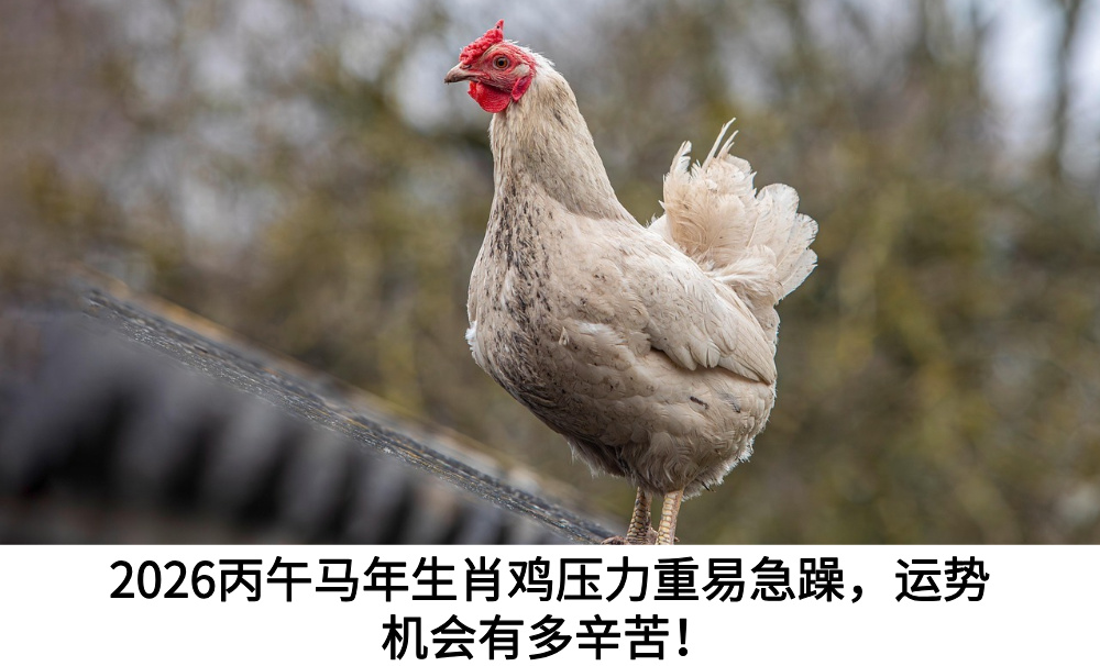 2026丙午马年生肖鸡压力重易急躁，运势机会有多辛苦！