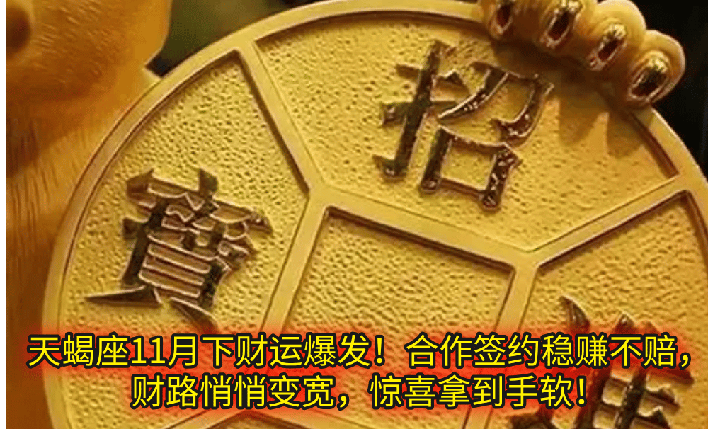天蝎座11月下财运爆发!合作签约稳赚不赔,财路悄悄变宽,惊喜拿到手软!