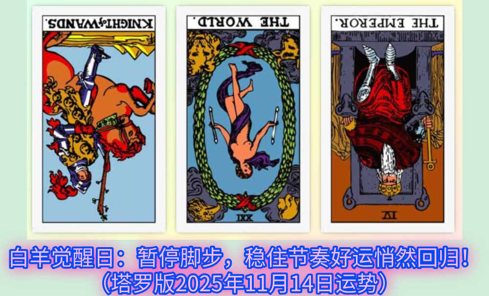 白羊觉醒日：暂停脚步，稳住节奏好运悄然回归！（塔罗版2025年11月14日运势）