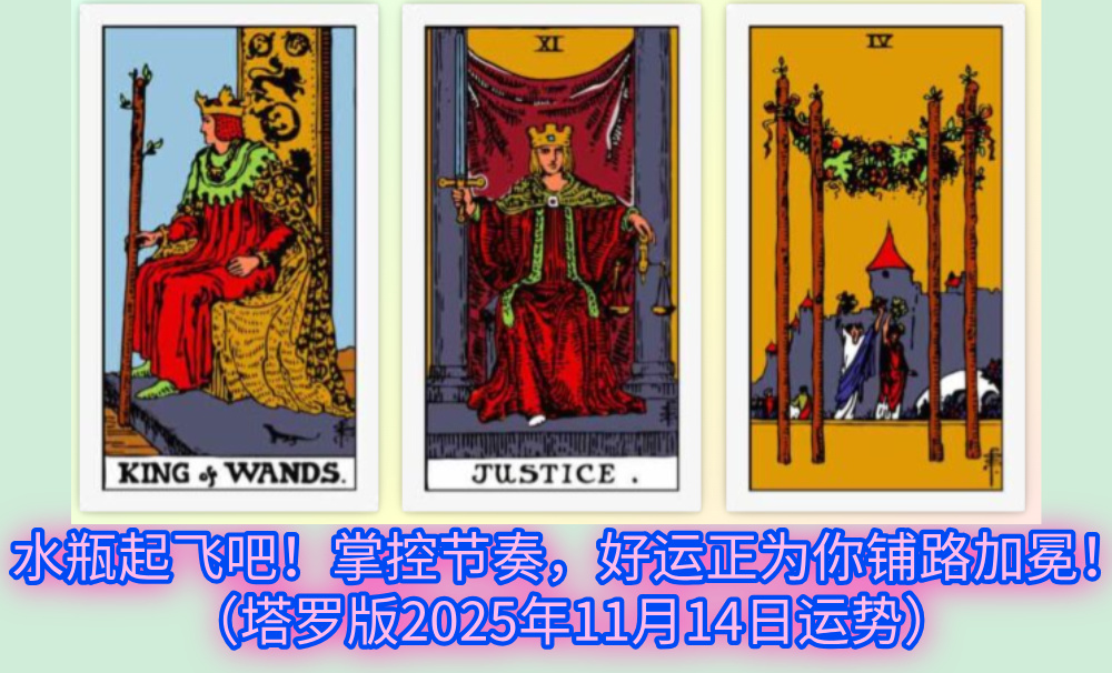 水瓶起飞吧！掌控节奏，好运正为你铺路加冕！（塔罗版2025年11月14日运势）