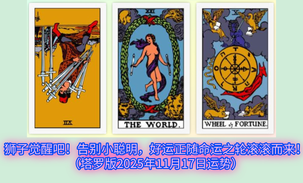 狮子觉醒吧！告别小聪明，好运正随命运之轮滚滚而来！（塔罗版2025年11月17日运势）