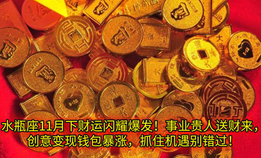 水瓶座11月下财运闪耀爆发!事业贵人送财来,创意变现钱包暴涨,抓住机遇别错过!