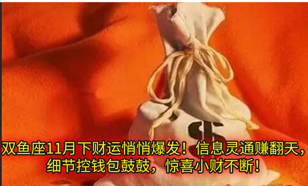 双鱼座11月下财运悄悄爆发!信息灵通赚翻天,细节控钱包鼓鼓,惊喜小财不断!