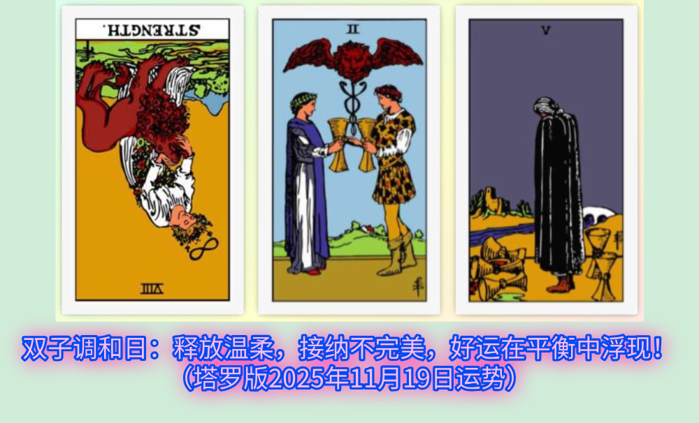 双子调和日：释放温柔，接纳不完美，好运在平衡中浮现！（塔罗版2025年11月19日运势）