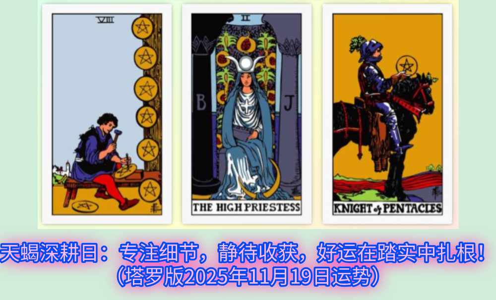 天蝎深耕日：专注细节，静待收获，好运在踏实中扎根！（塔罗版2025年11月19日运势）