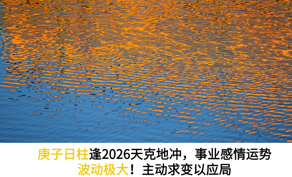 庚子日柱逢2026天克地冲,事业感情运势波动极大!主动求变以应局