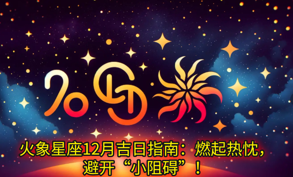火象星座12月吉日指南:燃起热忱,避开“小阻碍”!