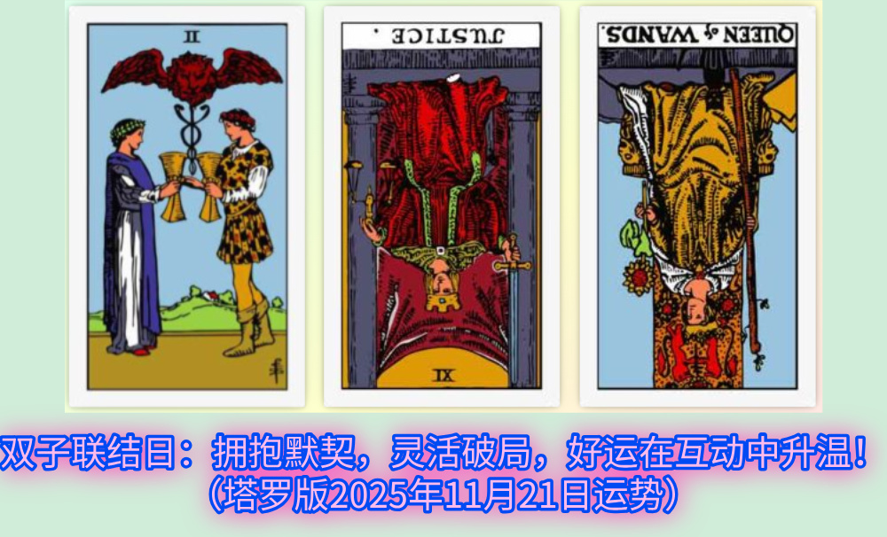 双子联结日：拥抱默契，灵活破局，好运在互动中升温！（塔罗版2025年11月21日运势）
