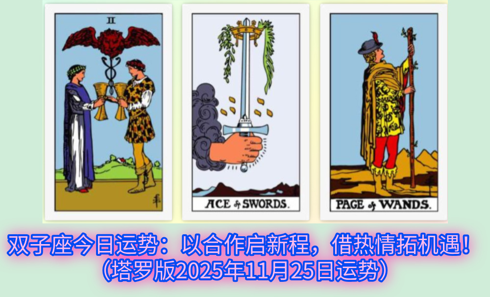 双子座今日运势：以合作启新程，借热情拓机遇！（塔罗版2025年11月25日运势）