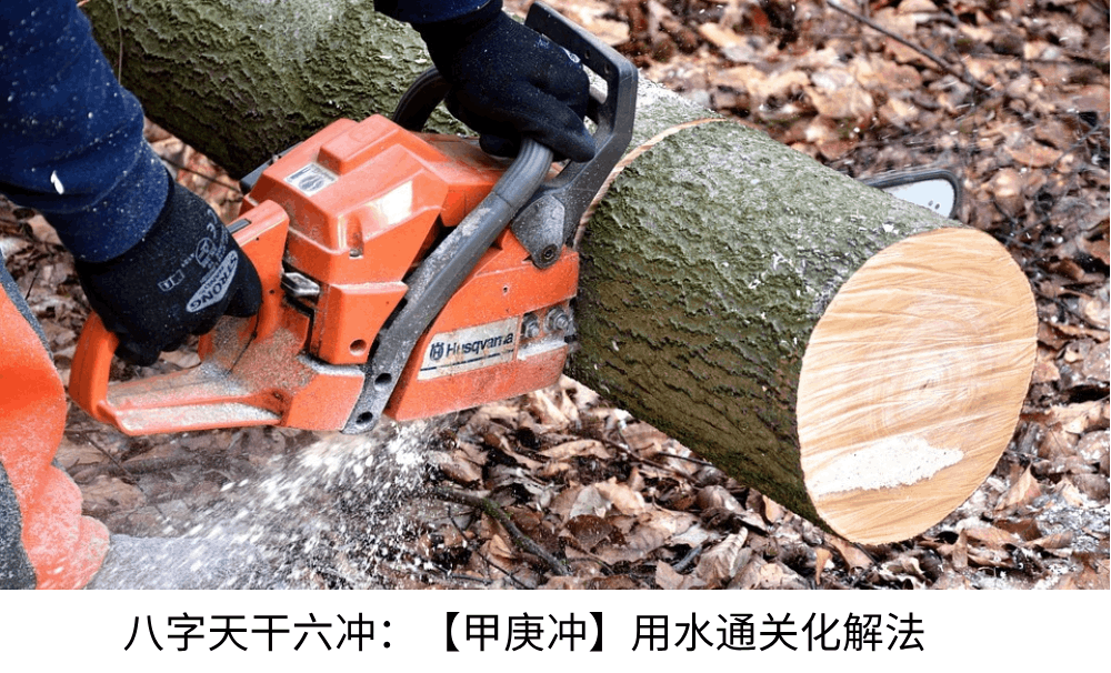 八字天干四冲冲：【甲庚冲】用水通关化解法