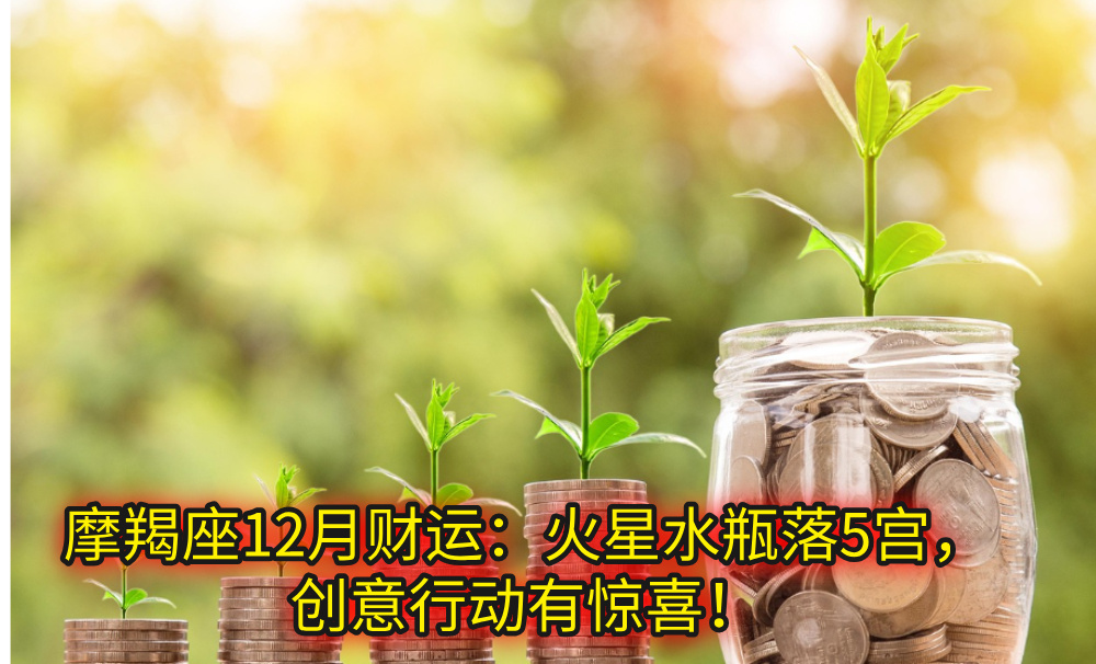 摩羯座12月财运：火星水瓶落5宫，创意行动有惊喜！